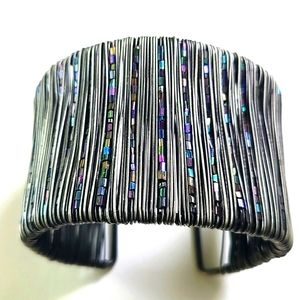 💥4/$20 Distressed Metal Cuff Beaded Wire Bracelet